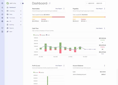 Akaunting dashboard — compact