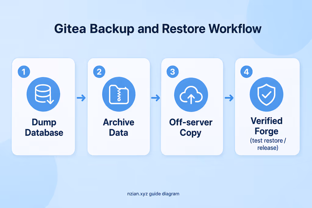  Gitea backup and restore workflow