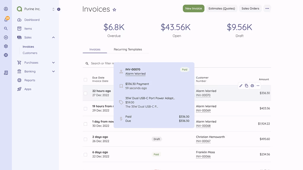 Akaunting Invoices
