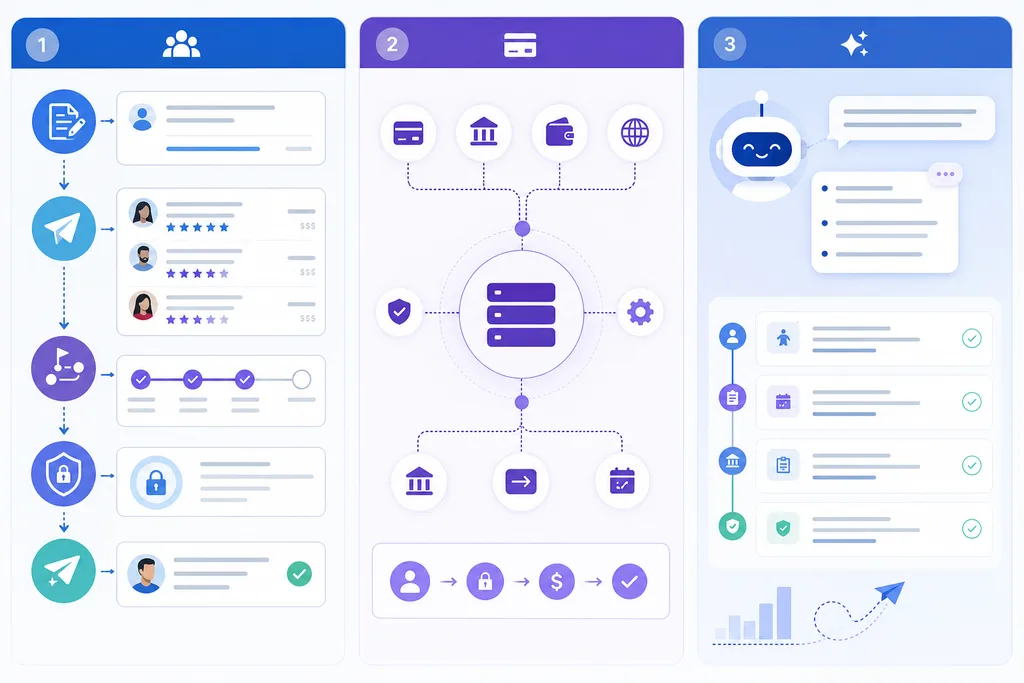Marketplace transformation into Upwork-style workflows — audit, payments, and AI modules