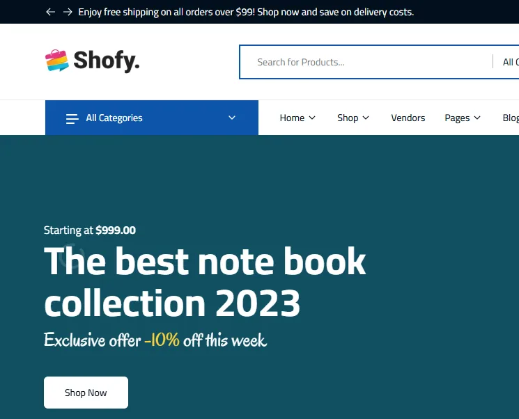 Shofy demo homepage